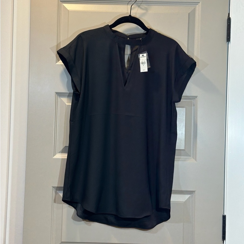 Express Black Cut Out Short Sleeve Blouse, Women’s M - NWT
